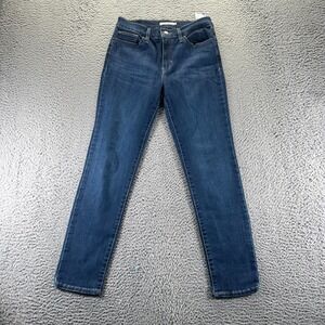 Levis Jeans Womens 29x28 Blue Cotton Denim Skinny Slimming Workwear Stretch